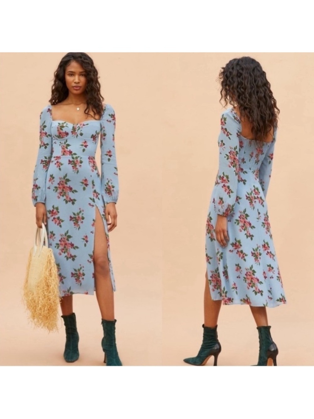 Reformation Shelby Floral Midi Dress in Giulia Sz 0